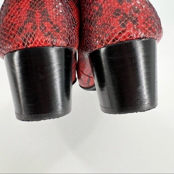 Hispanitas Selene Pointed Toe Leather Pumps Red Snake Size 40 9 US - Picture 12 of 16